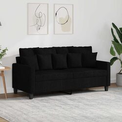 140cm Black 2-Seater Sofa for Modern Living Rooms