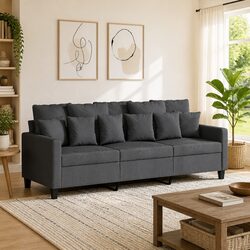 Durable Dark Grey 3-Seater Sofa for Living Spaces