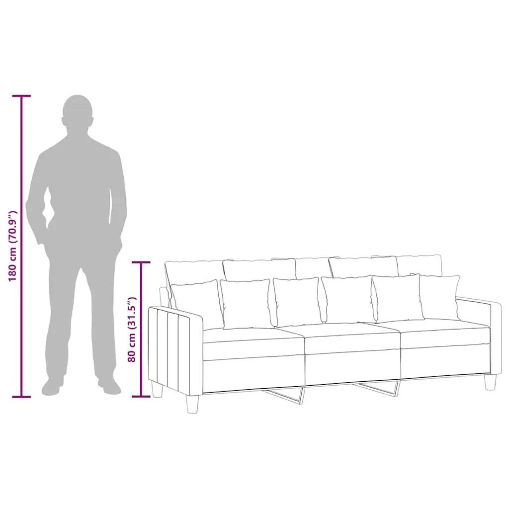 Dark Grey 3-Seater Sofa for Living Spaces