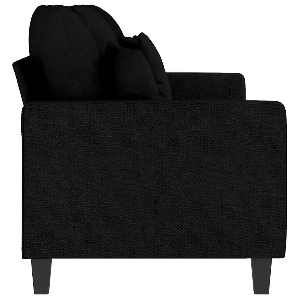 3-Seater Sofa Fabric 180cm Black Modern Lounge Couch