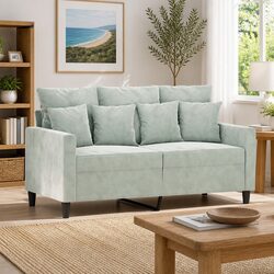 Stylish Grey Velvet 2-Seater Sofa for Modern Living
