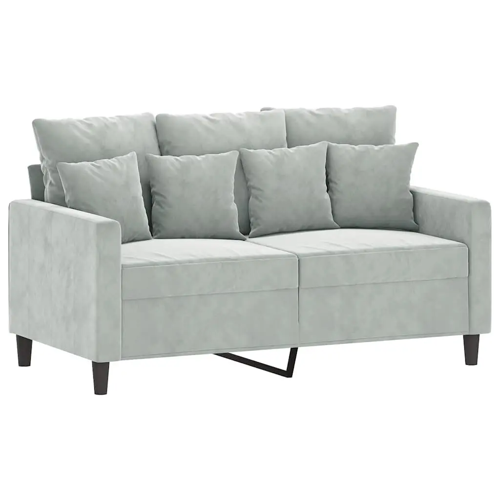 2-Seater Sofa Velvet 120cm Grey Modern Couch
