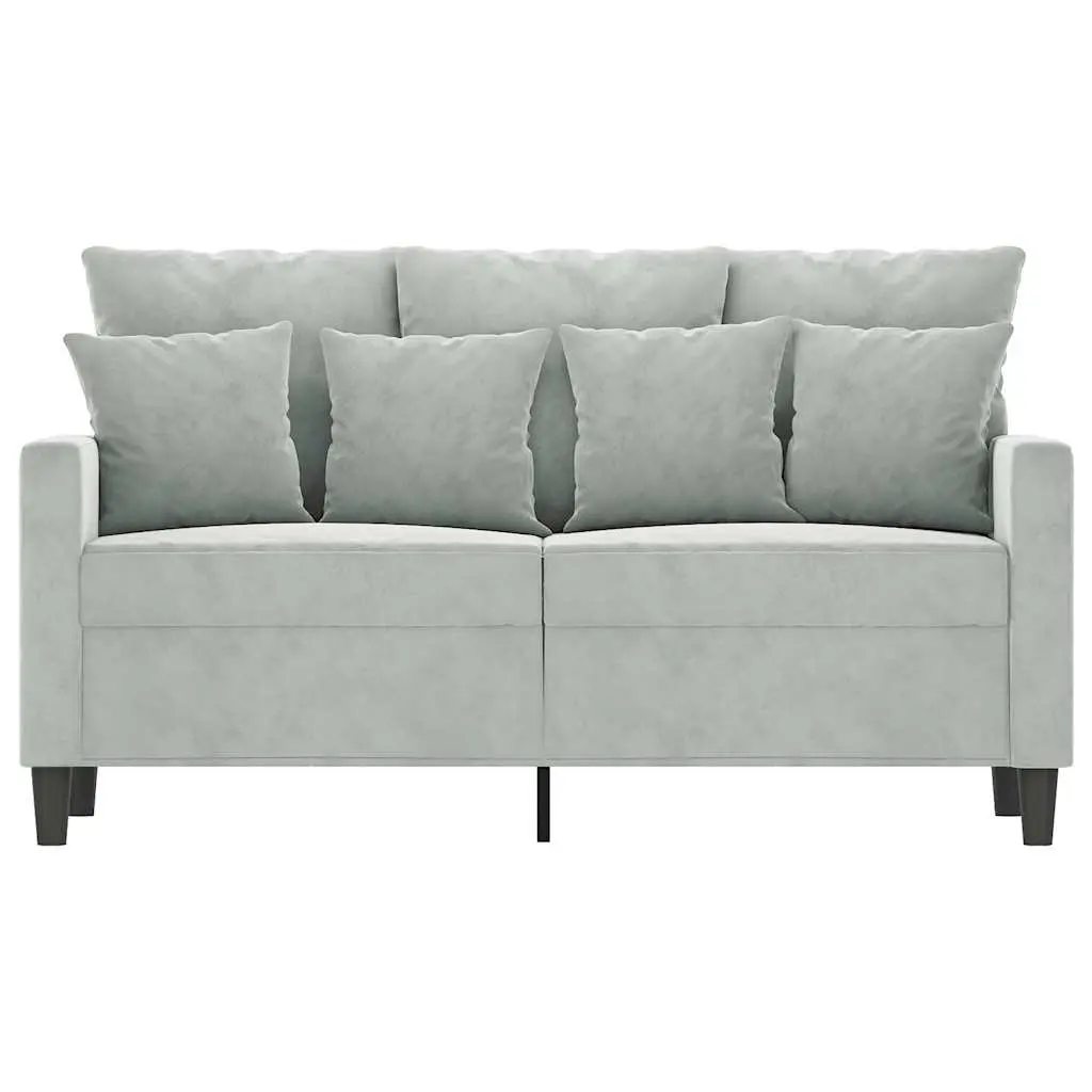 2-Seater Sofa Velvet 120cm Grey Modern Couch