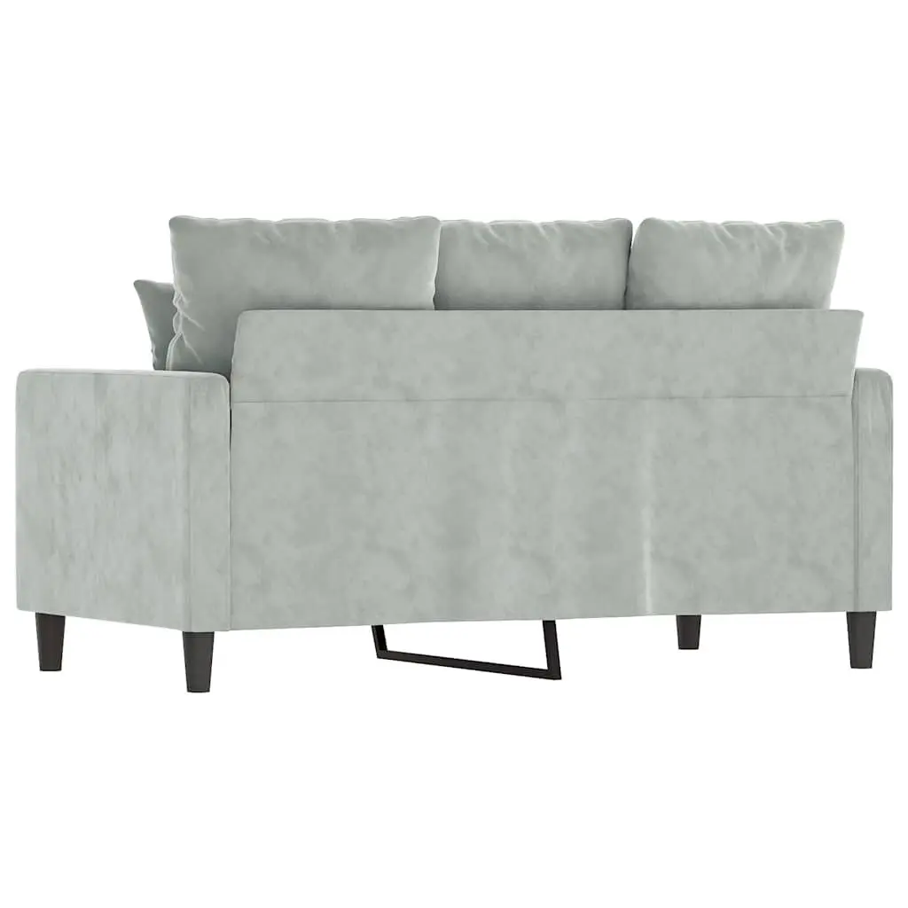 2-Seater Sofa Velvet 120cm Grey Modern Couch