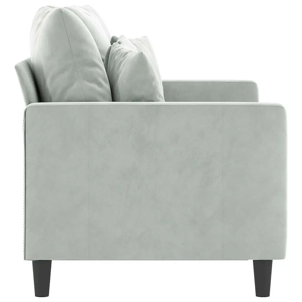 2-Seater Sofa Velvet 120cm Grey Modern Couch