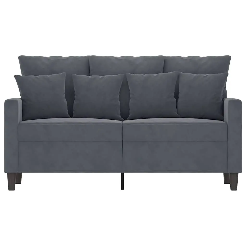 2-Seater Sofa Velvet 120cm Grey Modern Couch