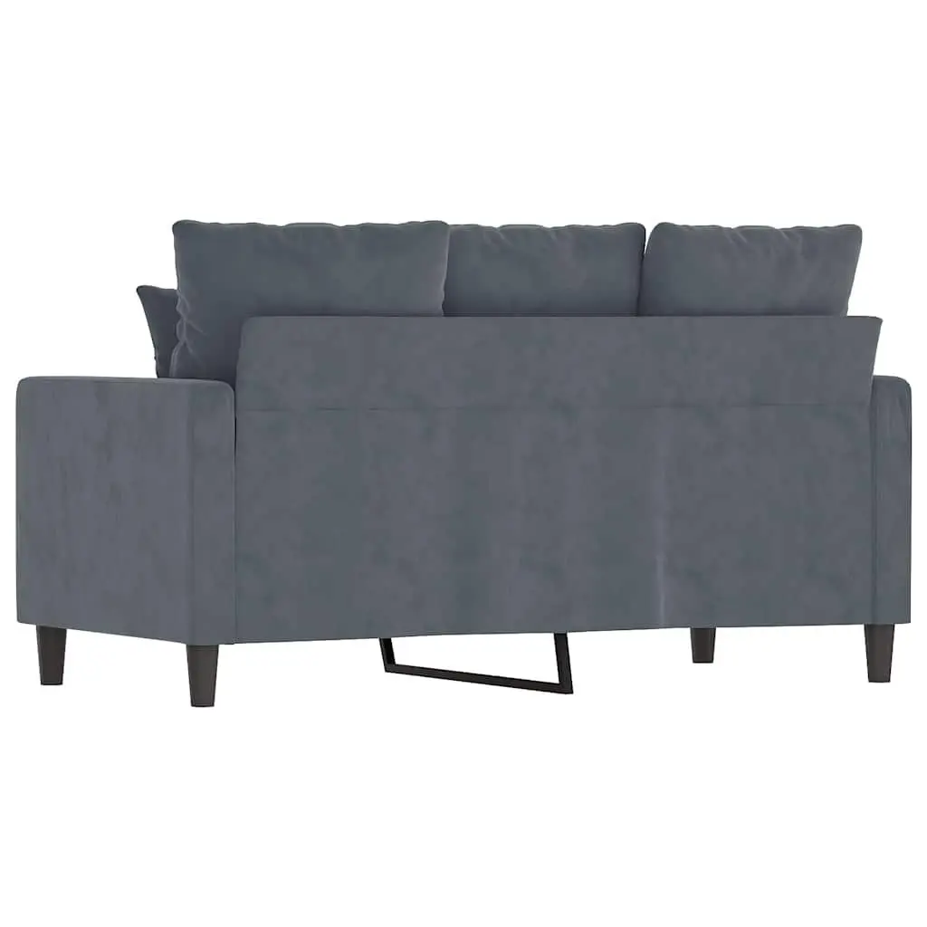 2-Seater Sofa Velvet 120cm Grey Modern Couch