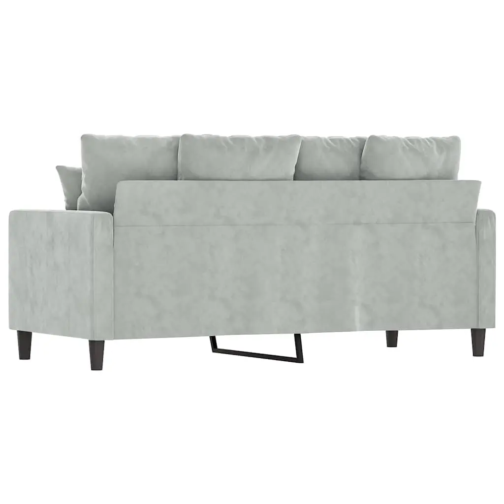 Grey Velvet 2-Seater Sofa with Durable Metal Frame