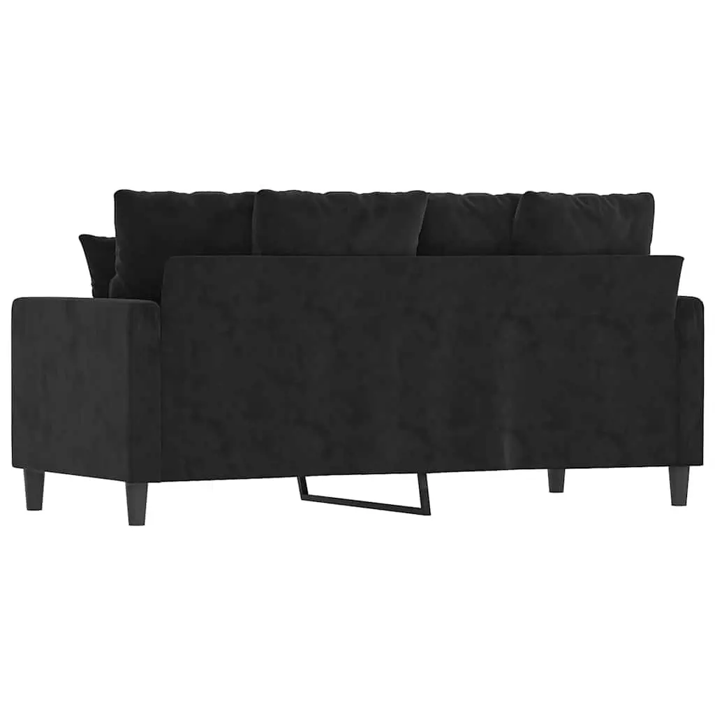 2-Seater Sofa Velvet 140cm Black Modern Living Room Couch