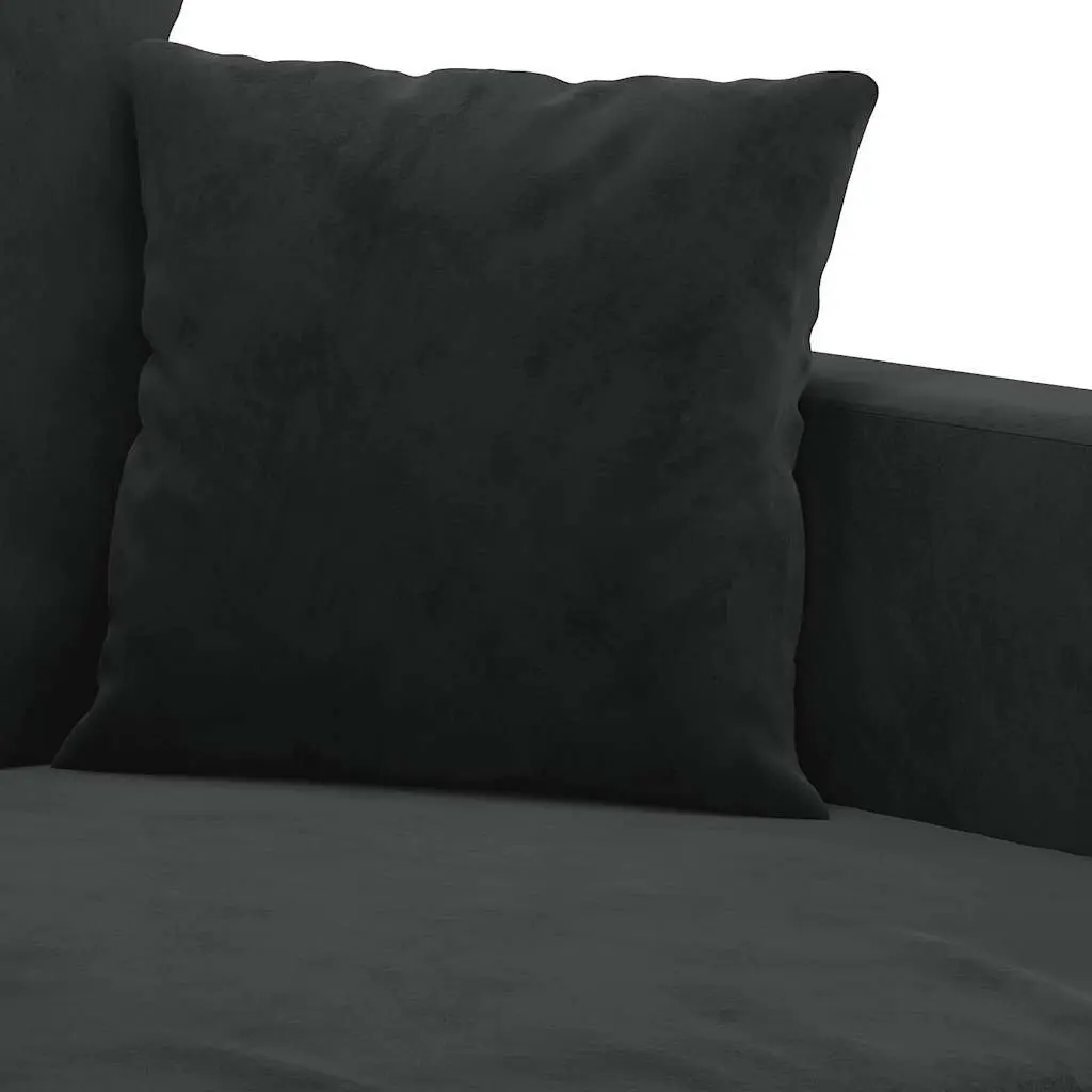 2-Seater Sofa Velvet 140cm Black Modern Living Room Couch