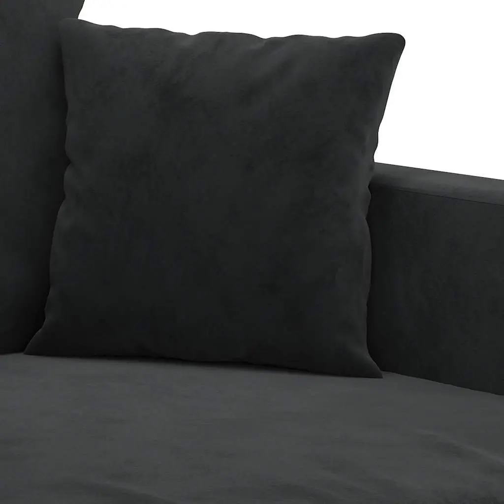 3-Seater Sofa Velvet 180 cm Black