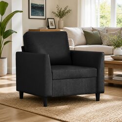 Modern Black Faux Leather Sofa Chair for Stylish Spaces