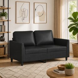 Black 2-Seater Sofa 120cm for Modern Living Rooms