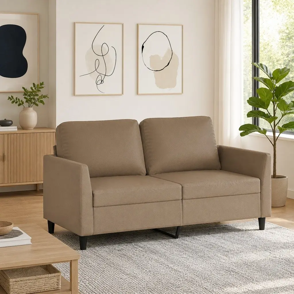 2-Seater Sofa Faux Leather 140cm Brown