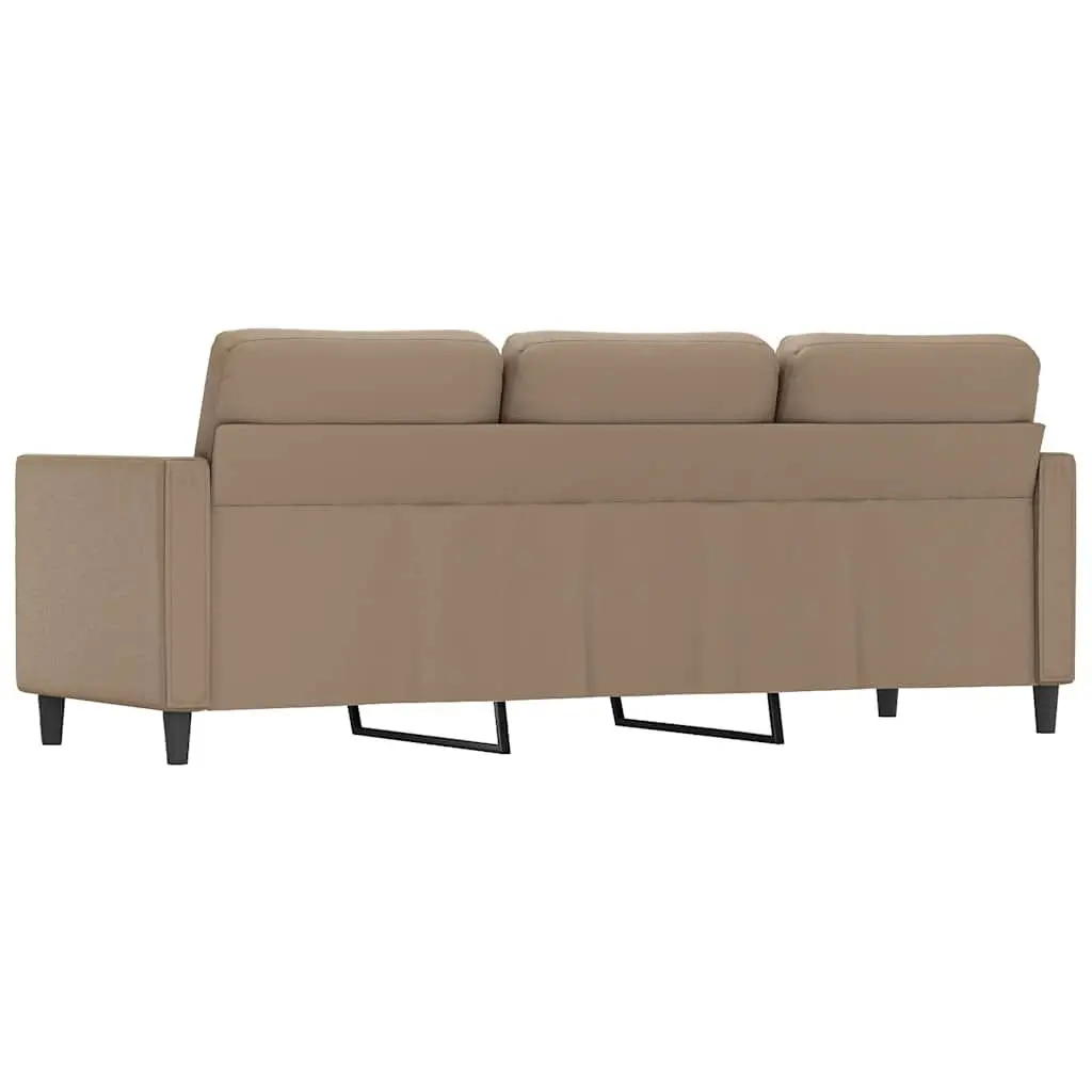 3-Seater Sofa Faux Leather 180cm Cappuccino