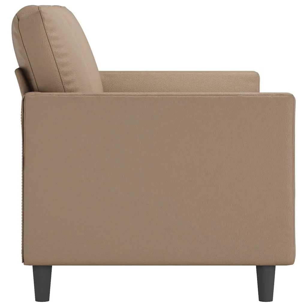 3-Seater Sofa Faux Leather 180cm Cappuccino
