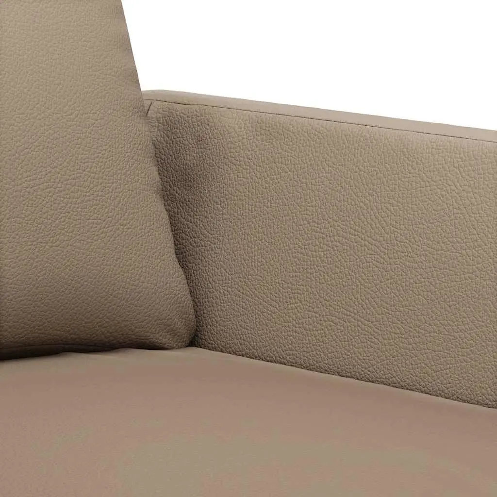 3-Seater Sofa Faux Leather 180cm Cappuccino