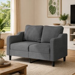 Durable 2-Seater Sofa in Dark Grey for Your Living Room