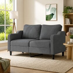 Grey Fabric 2-Seater Sofa 140cm - Modern Comfort