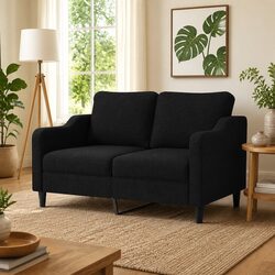 Stylish 2-Seater Black Sofa 140cm for Your Living Room