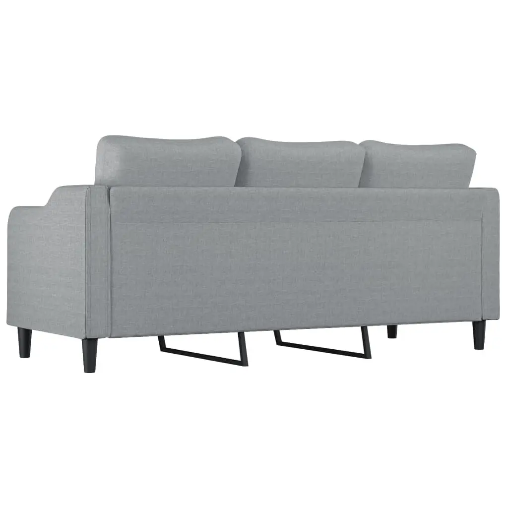 3-Seater Sofa Fabric Light Grey 180cm Modern