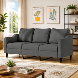 Durable 3-Seater Sofa in Grey for Living Room Comfort