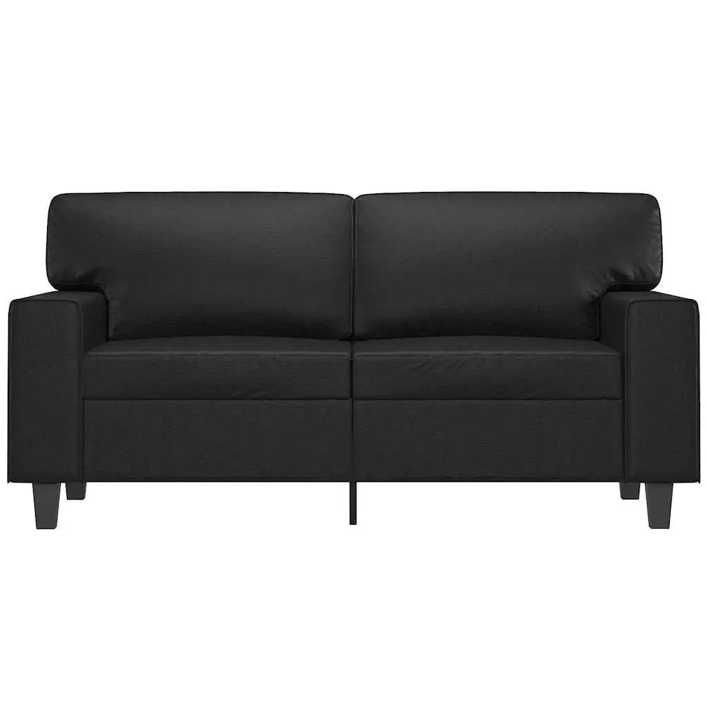 2-Seater Sofa Black 120cm Modern Living Room Couch Faux Leather Lounge Furniture