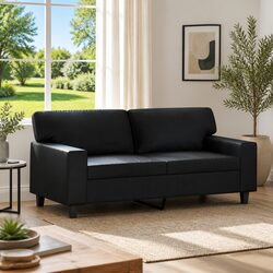 Stylish Black 2-Seater Sofa 140cm for Modern Living Rooms