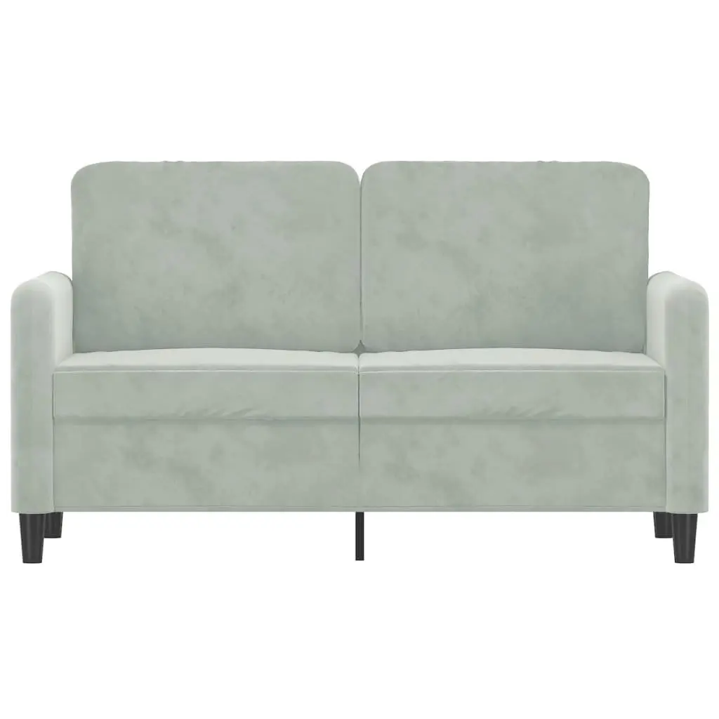 2-Seater Sofa Velvet 120cm Grey Modern Couch