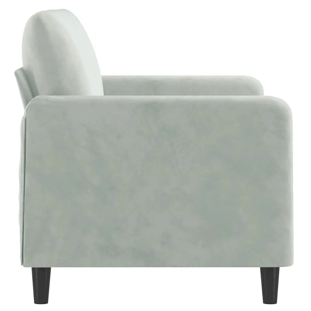 2-Seater Sofa Velvet 120cm Grey Modern Couch