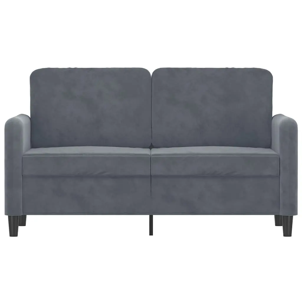 2-Seater Sofa Velvet 120cm Grey Modern Couch