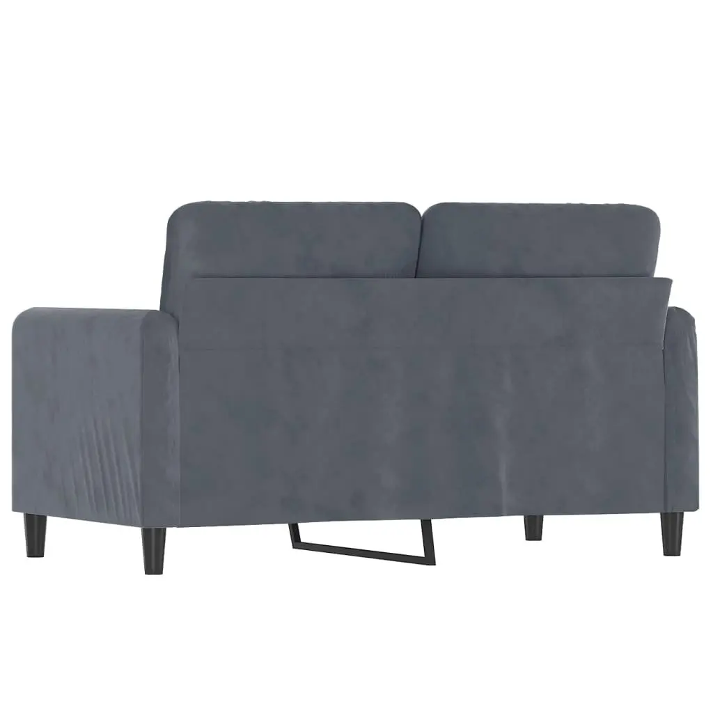 2-Seater Sofa Velvet 120cm Grey Modern Couch