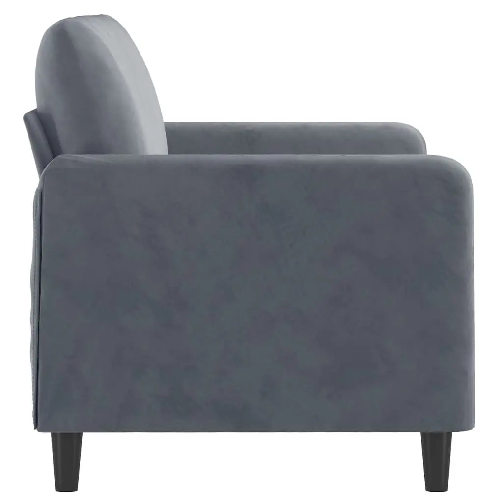 2-Seater Sofa Velvet 120cm Grey Modern Couch