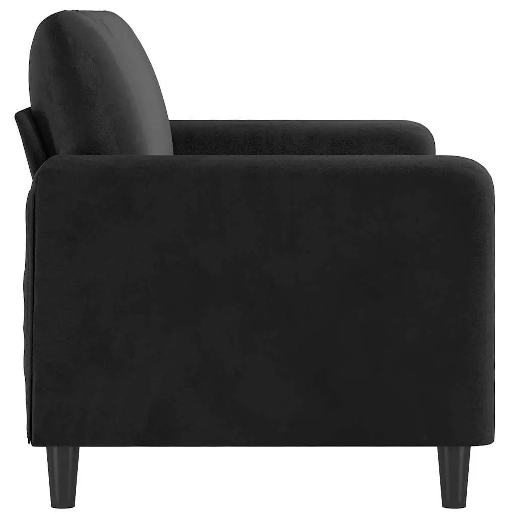 2-Seater Sofa Velvet 140cm Black