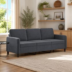 Stylish 3-Seater Grey Velvet Sofa for Your Home