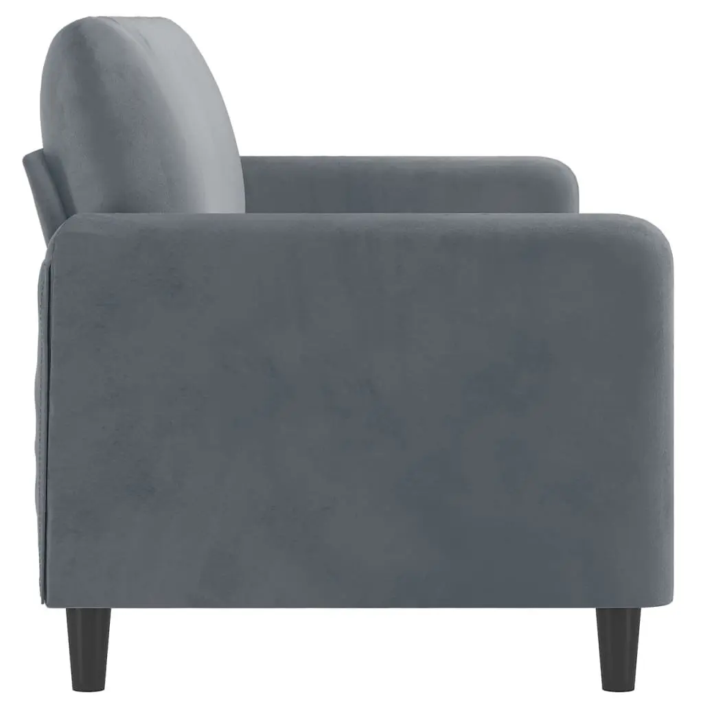 3-Seater Sofa Velvet 180cm Grey