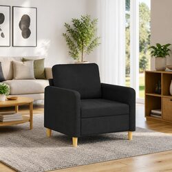 Black Fabric Sofa Chair with Metal Frame 60cm