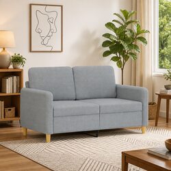 Durable Grey Fabric 2-Seater Sofa for Your Living Room