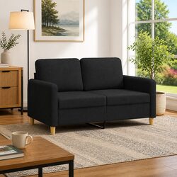 Modern Black 2-Seater Sofa for Living Room