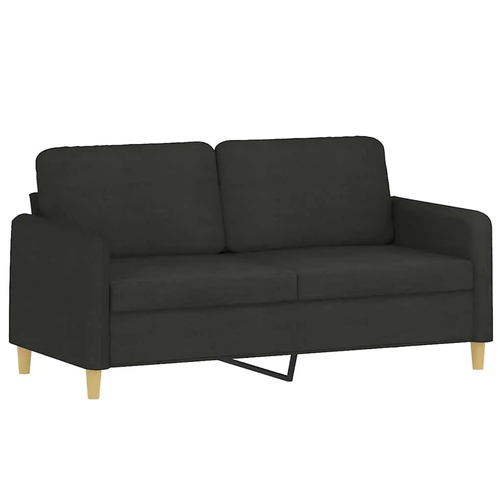 Black 2-Seater Sofa 140cm for Living Room