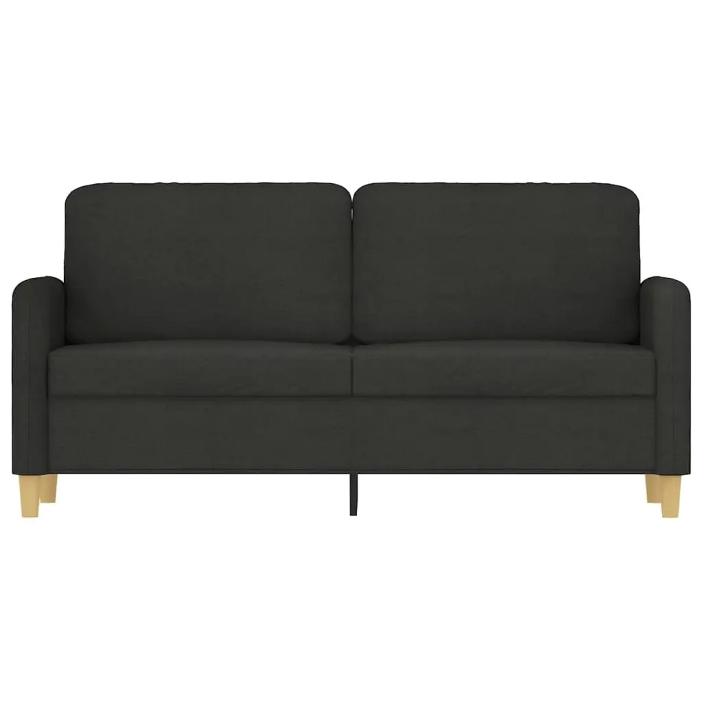 Black 2-Seater Sofa 140cm for Living Room