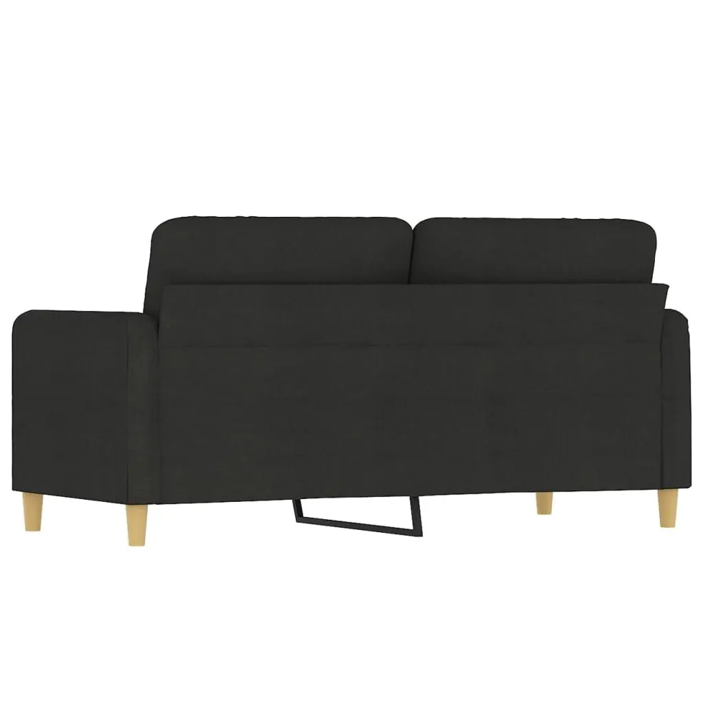 Black 2-Seater Sofa 140cm for Living Room