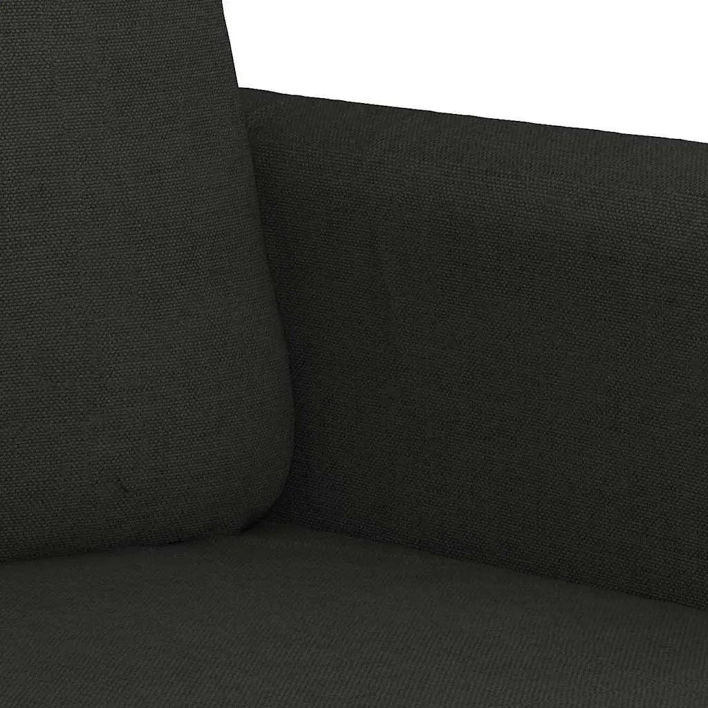 Black 2-Seater Sofa 140cm for Living Room