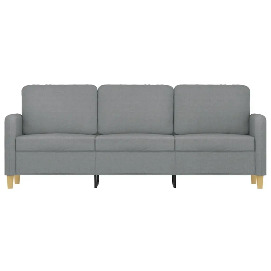 3-Seater Sofa Fabric 180cm Grey Upholstered Couch