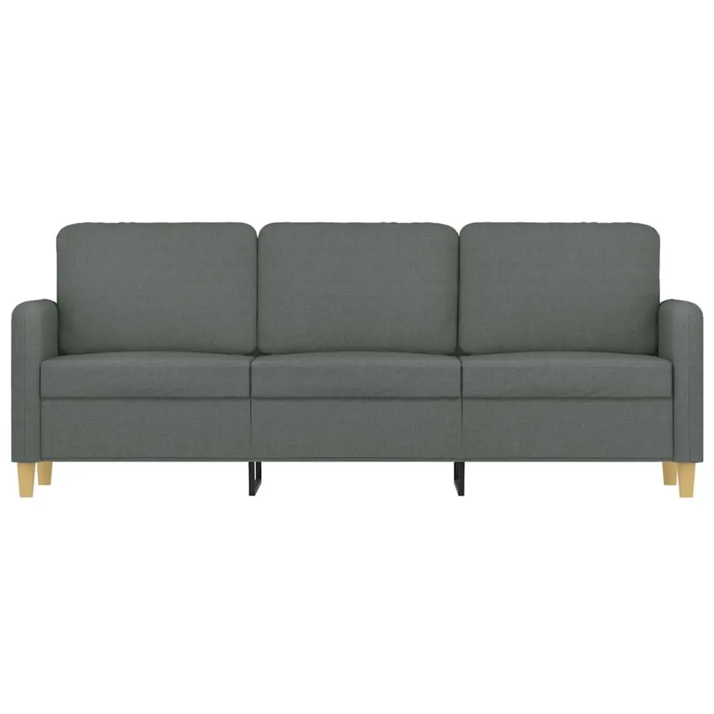 3-Seater Sofa in Grey Fabric for Living Rooms