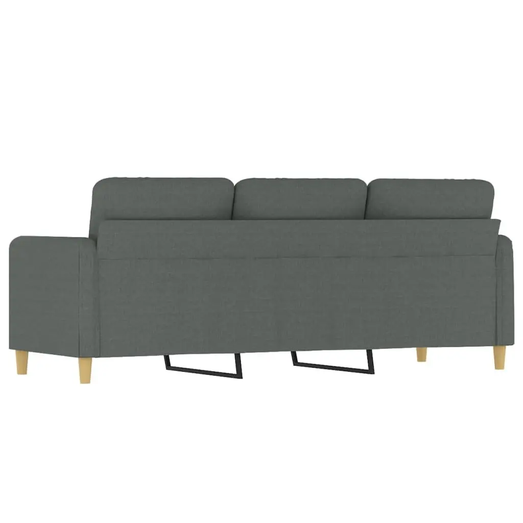 3-Seater Sofa in Grey Fabric for Living Rooms