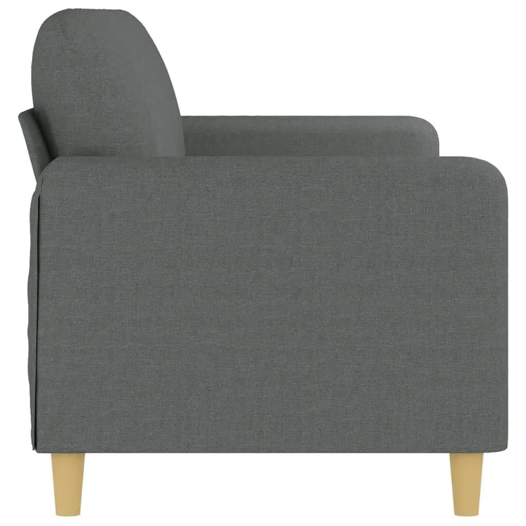 3-Seater Sofa in Grey Fabric for Living Rooms