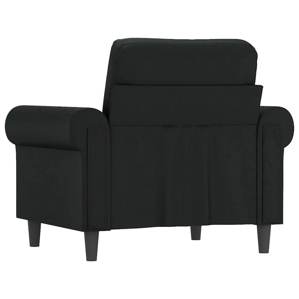 Black Faux Leather Sofa Chair with Sturdy Frame