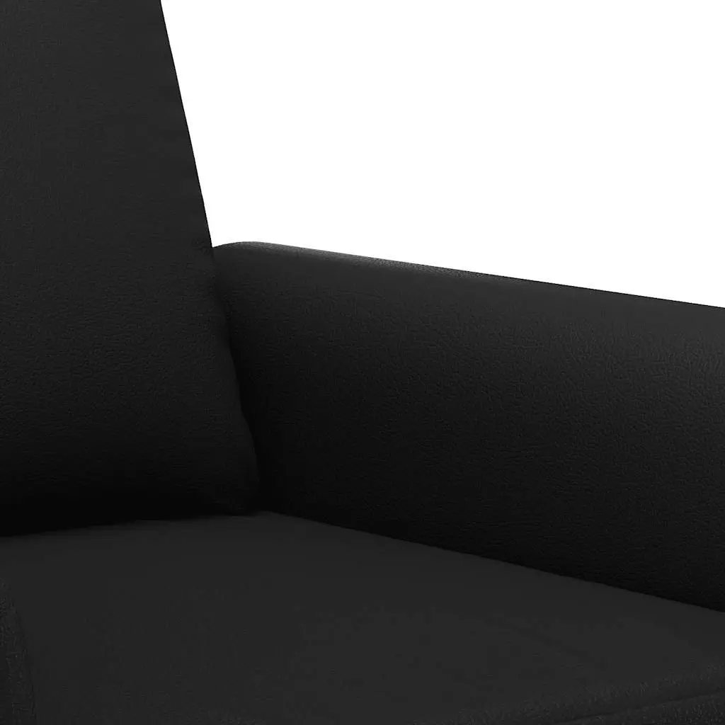 Black Faux Leather Sofa Chair with Sturdy Frame