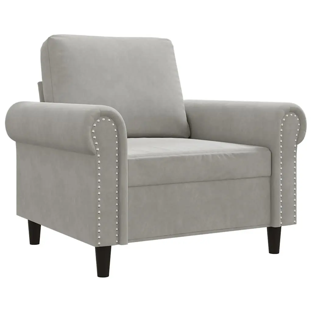 Sofa Chair Velvet 60cm Grey